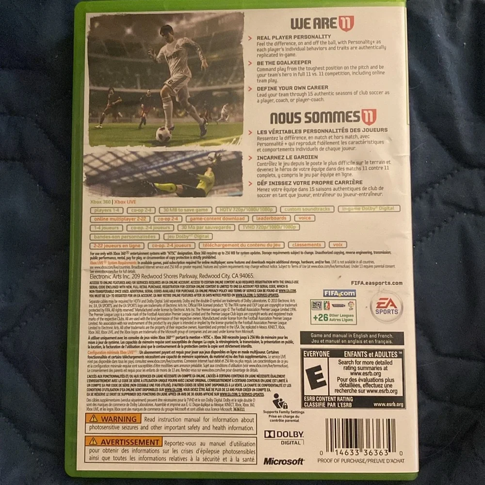 FIFA Soccer 11 - Xbox 360 EA Sports Video Game EUC